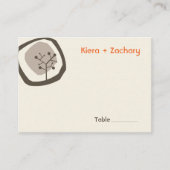 Waldbaumring Moderne Herbsthochzeit Platzkarte (Vorderseite)