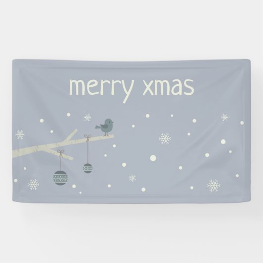 Waldbaumspatvögel im Winter Cartoon Banner (Horizontal)