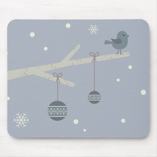 Waldbaumspatvögel im Winter Cartoon Mousepad (Vorne)
