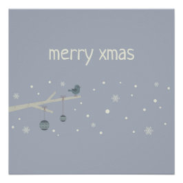 Waldbaumspatvögel im Winter Cartoon Poster