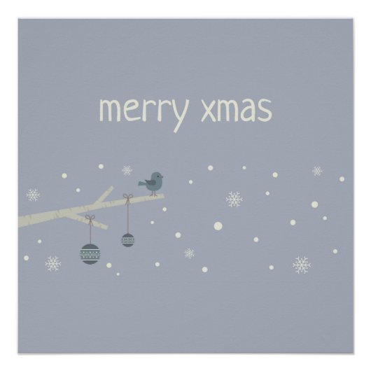 Waldbaumspatvögel im Winter Cartoon Poster (Vorderseite)