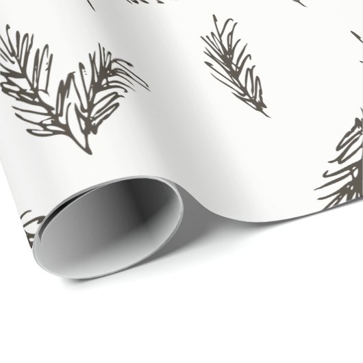Waldbaumsprig Winterwrapping Paper Geschenkpapier (Rolleneckpunkt)