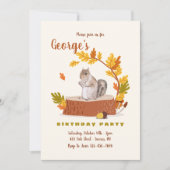 Waldbaumstumpf zum Geburtstag Einladung (Vorderseite)