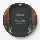 Waldbaumwald Rustikale Barnfarm Hochzeit Pappteller (Vorderseite)