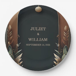 Waldbaumwald Rustikale Barnfarm Hochzeit Pappteller