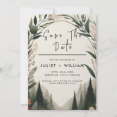 Waldbaumwald Rustikale Barnfarm Hochzeit Save The Date (Vorderseite)