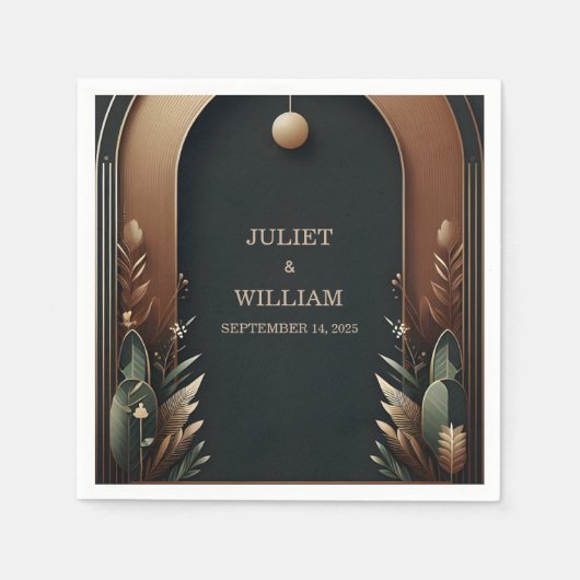 Waldbaumwald Rustikale Barnfarm Hochzeit Serviette (Vorderseite)