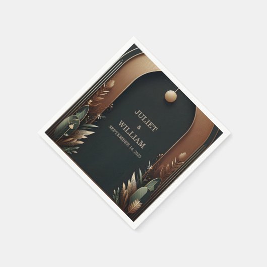 Waldbaumwald Rustikale Barnfarm Hochzeit Serviette (Ecke)