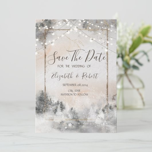 Waldbaumwald Save the Date (Stehend Vorderseite)