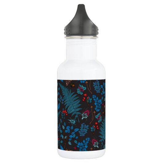 Waldbeeren, Blätter und Bugs 1 Edelstahlflasche (Links)