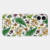 Waldbeeren, Blätter und Waldkäfer auf Weiß iPhone Hülle (Rückseite (Horizontal))