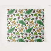 Waldbeeren, Blätter und Waldkäfer auf Weiß Wandteppich (Vorderseite (Horizontal))