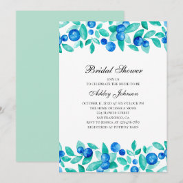 Waldbeeren. Brautparty in Blau und Minze Einladung