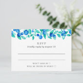 Waldbeeren. Hochzeit von Blaubeeren und MinzBeeren RSVP Karte (Stehend Vorderseite)