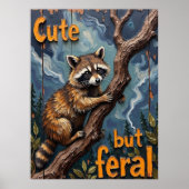 Waldbeobachter: Raccoon an der Limone Poster (Vorne)