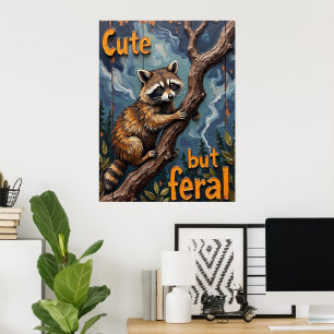 Waldbeobachter: Raccoon an der Limone Poster