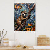 Waldbeobachter: Raccoon an der Limone Poster (Küche)