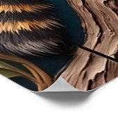 Waldbeobachter: Raccoon an der Limone Poster (Ecke)