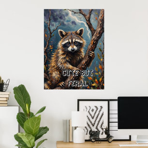 Waldbeobachter: Raccoon an der Limone Poster
