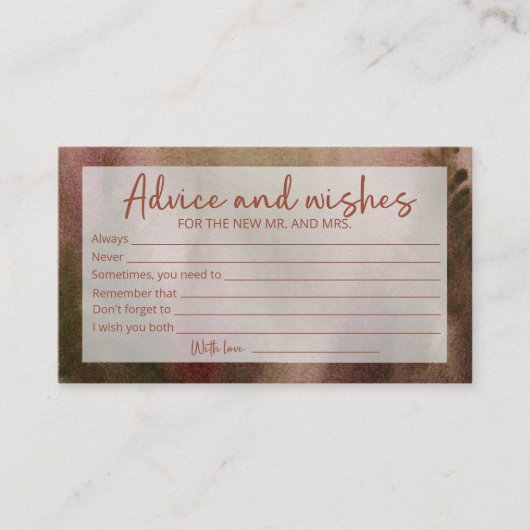 Waldberatung im Herbst und wünscht Brautparty Begleitkarte (Vorderseite)