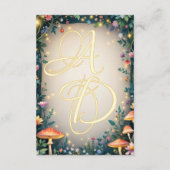 Waldbezauberndes Schloss auf der Messe Hochzeit Begleitkarte (Rückseite)