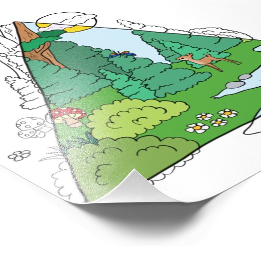 Waldbild Fotodruck (Ecke)