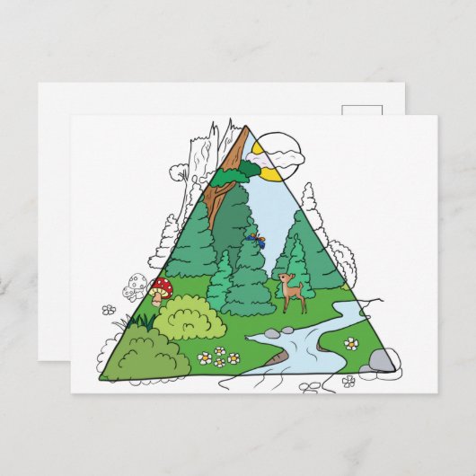 Waldbild Postkarte (Vorne/Hinten)