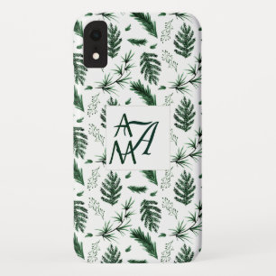 Waldblätter Grün Monogramm 3 Anfangsbuchstaben Fri Case-Mate iPhone Hülle