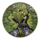 Waldblätterdrache Keramikknauf (Vorderseite)