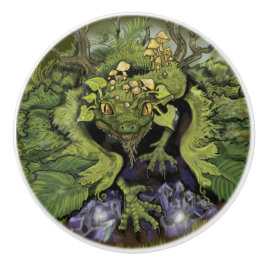 Waldblätterdrache Keramikknauf