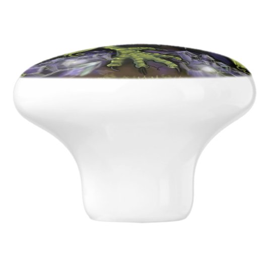 Waldblätterdrache Keramikknauf (Seitenansicht)