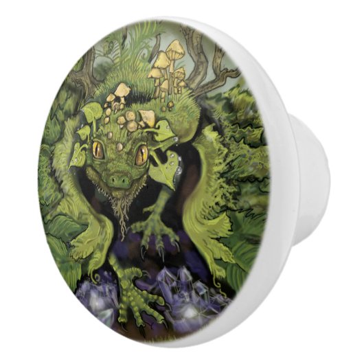 Waldblätterdrache Keramikknauf (Rechts)