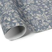 Waldblaue Botanik Geschenkpapier (Rolleneckpunkt)