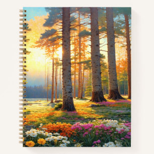 Waldblumen und sommerliche farbenfrohe Kunst Notizblock