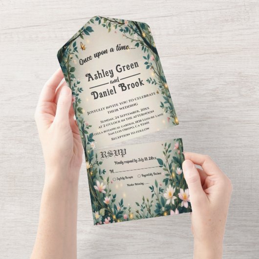 Waldblumenmesse auf dem Waldgebiet All In One Einladung (Abreißtisch)