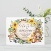 Waldblütentiere Baby Girl Dusche Einladung (Stehend Vorderseite)