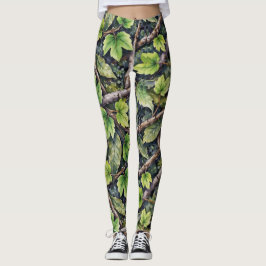 Waldboden Nahtloses Muster Camouflage Style Leggings