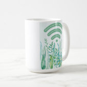 Waldboden - tropische Blätter plus Zitat Kaffeetasse (VorderseiteRechts)