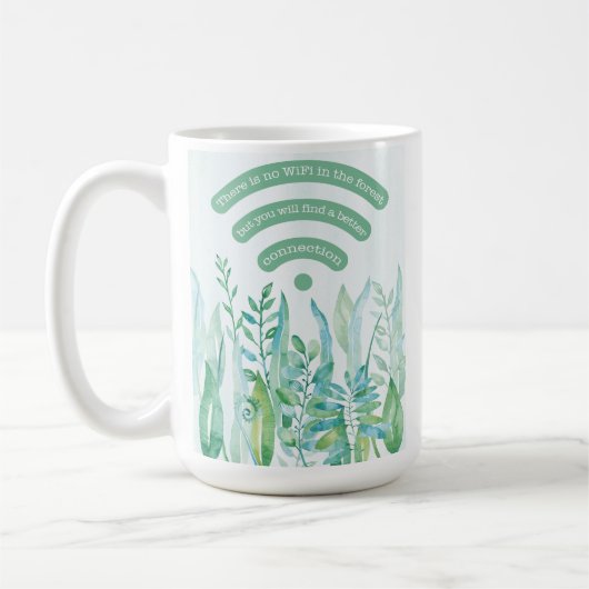 Waldboden - tropische Blätter plus Zitat Kaffeetasse (Links)