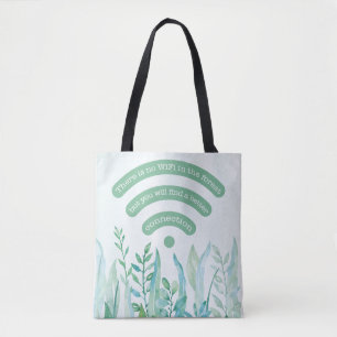 Waldboden - tropische Blätter plus Zitat Tasche