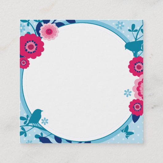 WALDBOTANISCHE Blumenfarben Winter Farben Quadratische Visitenkarte (Rückseite)