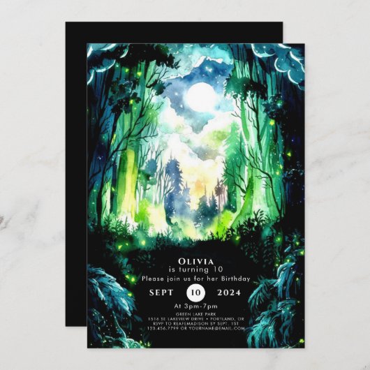 Waldbrand Einladung (Vorne/Hinten)