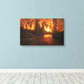 Waldbrand - Hirsch Leinwanddruck (Insitu (Holzboden))