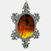 Waldbrand Schneeflocken Zinn-Ornament (Links)