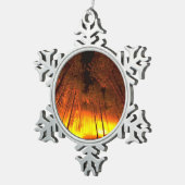 Waldbrand Schneeflocken Zinn-Ornament (Rechts)