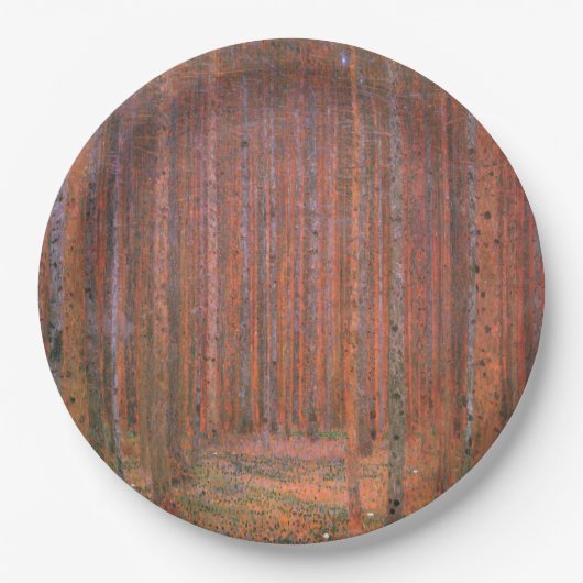 Waldbrand (von Gustav Klimt) Pappteller (Vorderseite)