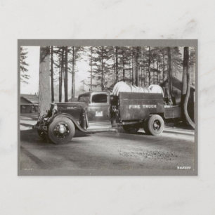 Waldbrandausrüstung: Feuerwehrwagen - Oregon Postkarte