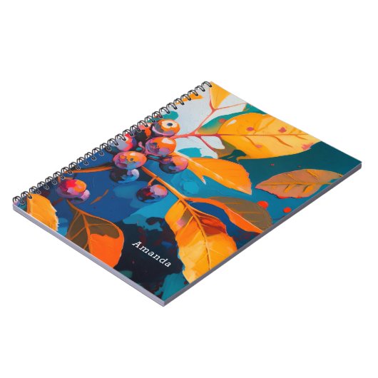 Waldbrände fallen Blätter. Blätter und Beeren im H Notizblock (Linke Seite)