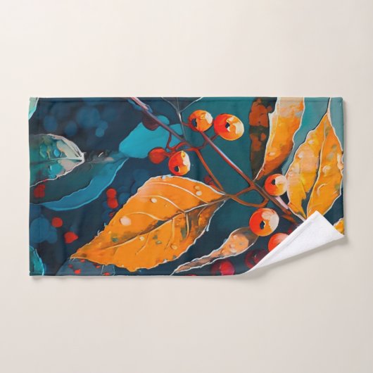 Waldbrände fallen Blätter. Natureherbstbeere Handtuch (Handtuch)