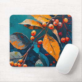 Waldbrände fallen Blätter. Natureherbstbeere Mousepad